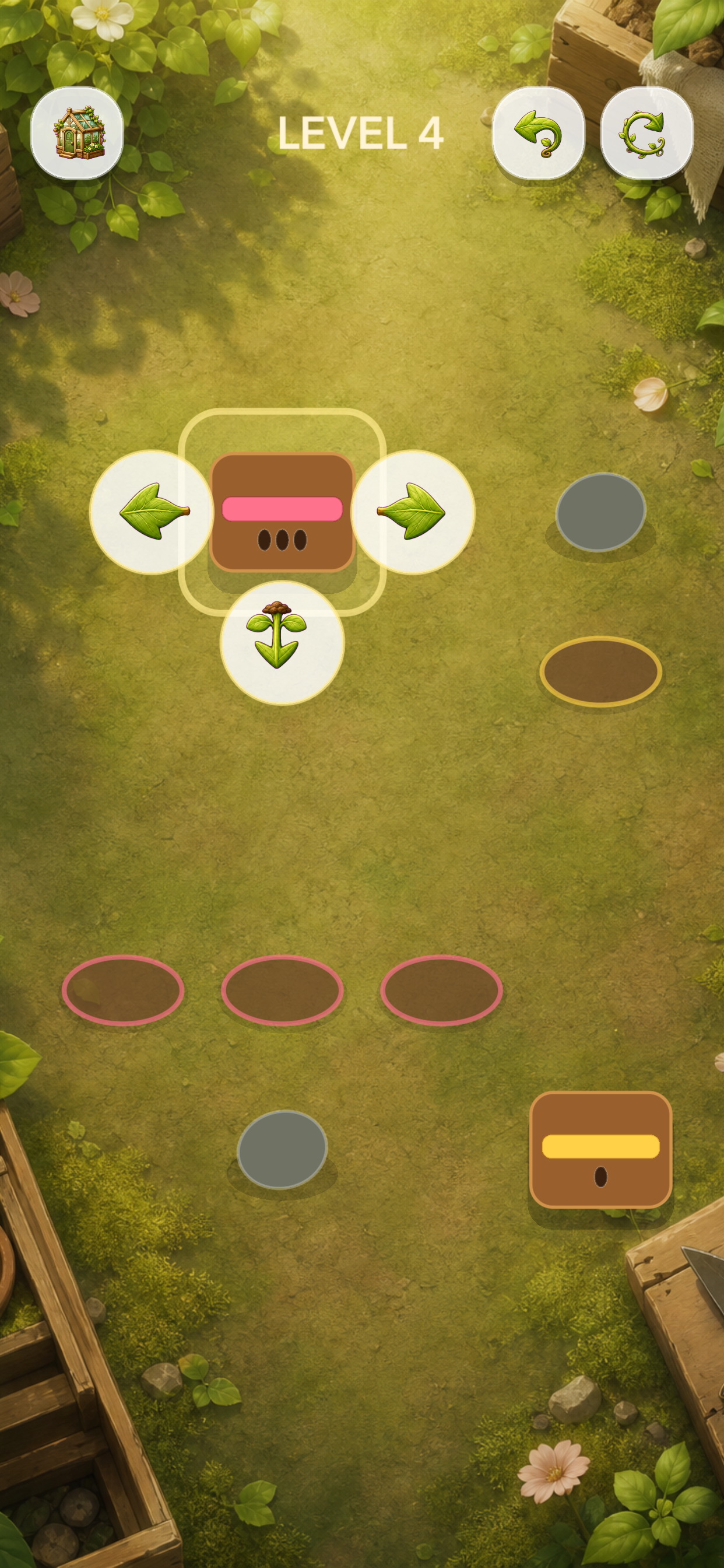 Crate Bloom level with multiple garden patches